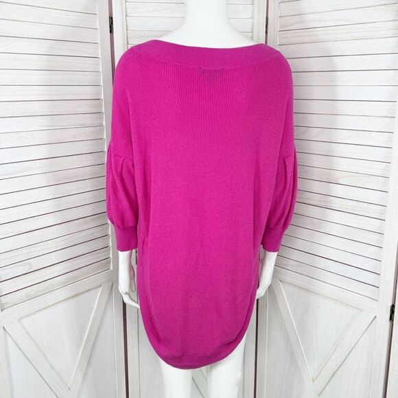 Express Drop Shoulder Circle Hem Oversized Tunic Sweater Pink Small - Picture 4 of 13